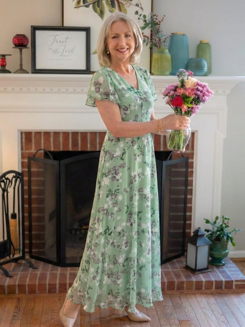 DELACROIX | Robe Maxi en Chiffon Floral Ismeria