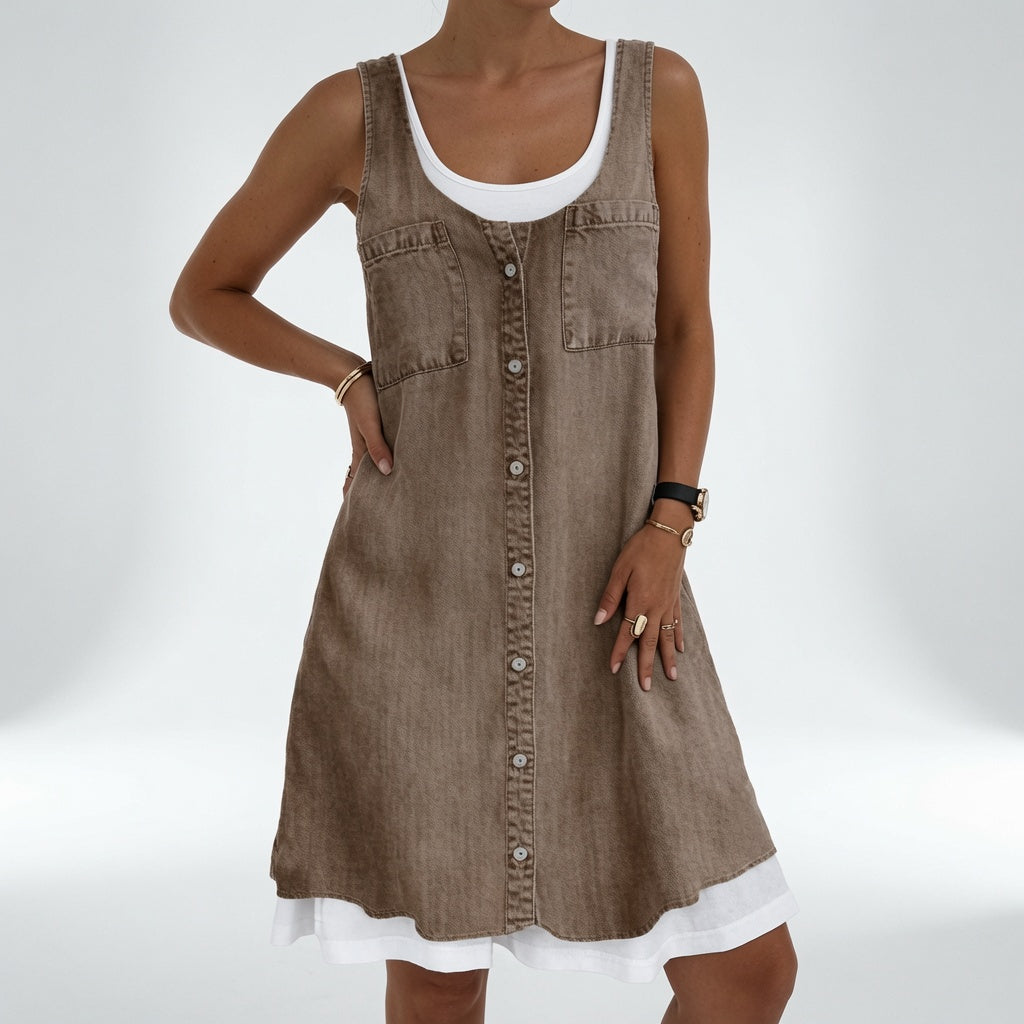 Marélia™ — Robe denim fluide charme quotidien