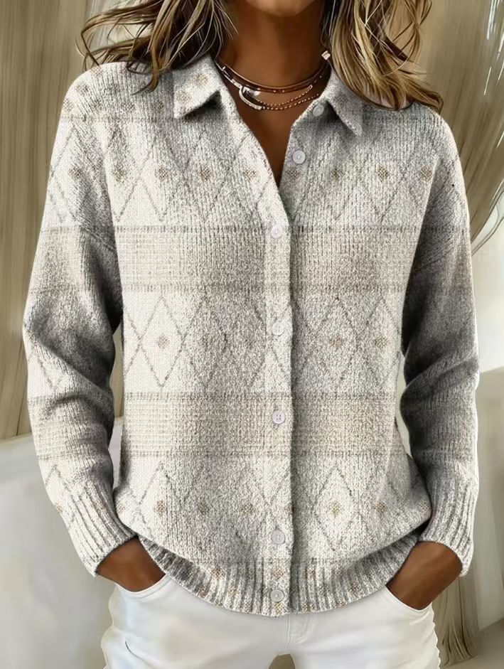 Maison Bellier  | Cardigan Maille Losanges Écrus Christine