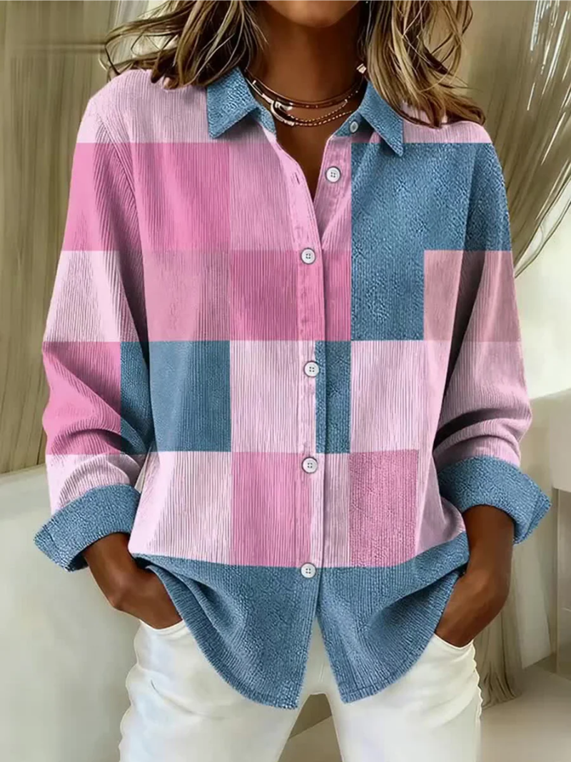 Maison Bellier | Cardigan Carreaux Rose et Bleu Isabelle
