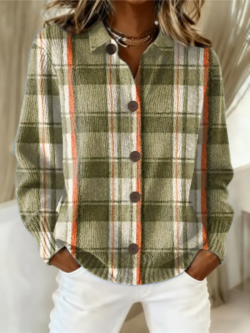 Maison Bellier  | Cardigan Carreaux Vert Olive Manon