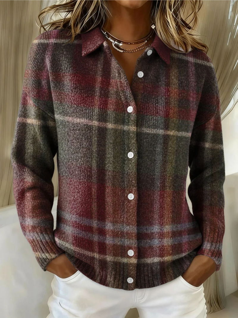 Maison Bellier | Cardigan Maille Carreaux Classiques Monique