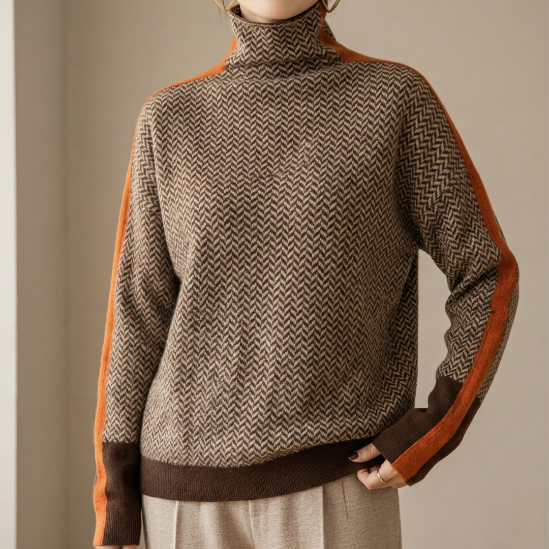 Bérénice | Pull Col Roulé Graphique