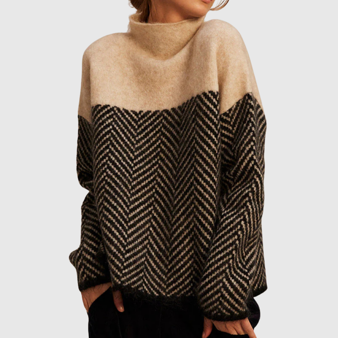 Brigitte | Pull Col Montant Graphique