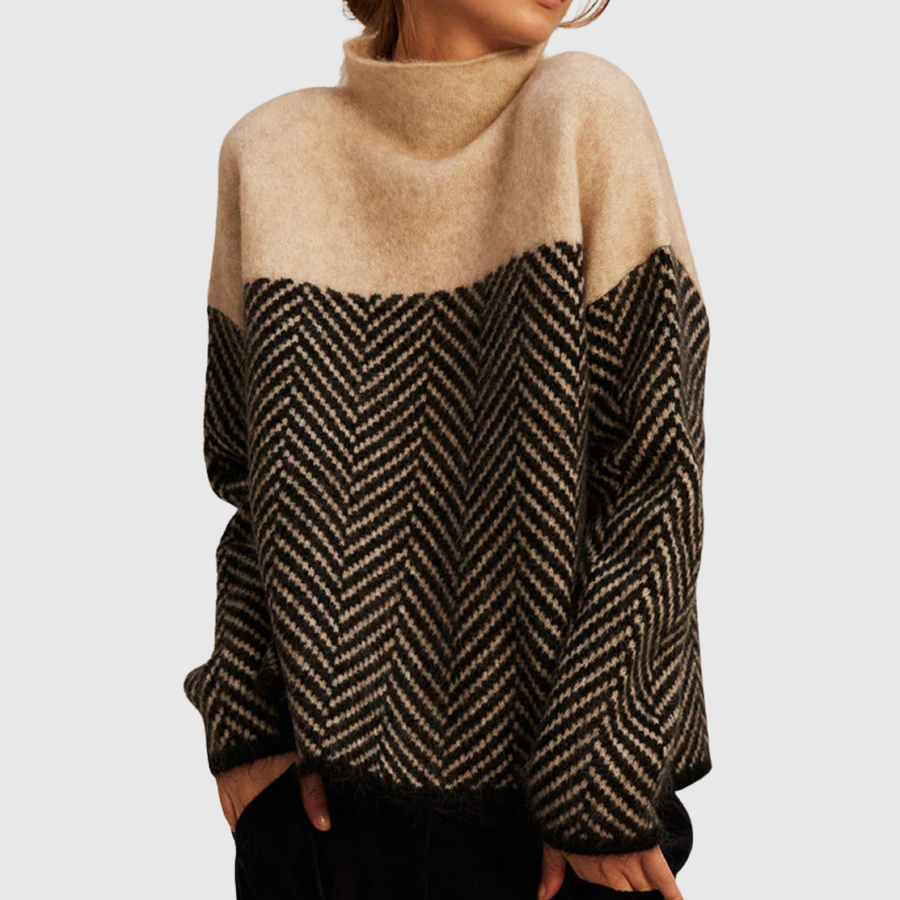 Brigitte | Pull Col Montant Graphique