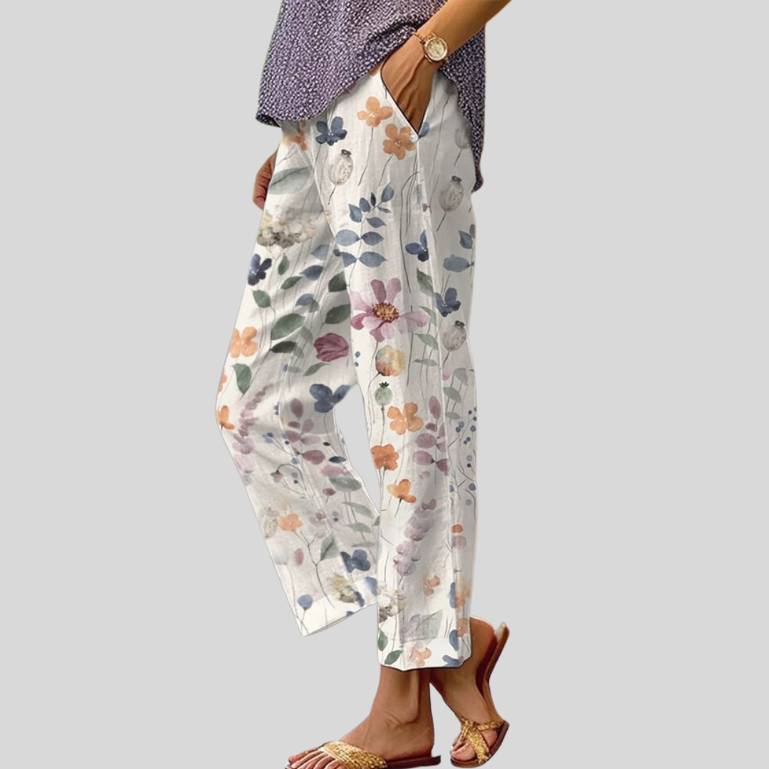 Violette | Pantalon Fleuri Romantique Printanier