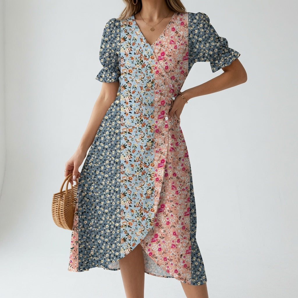 Maësylia™ — Robe portefeuille florale élégance estivale