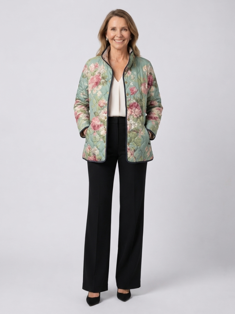 Maison Bellier | Veste Matelassée Roses Anciennes Claire