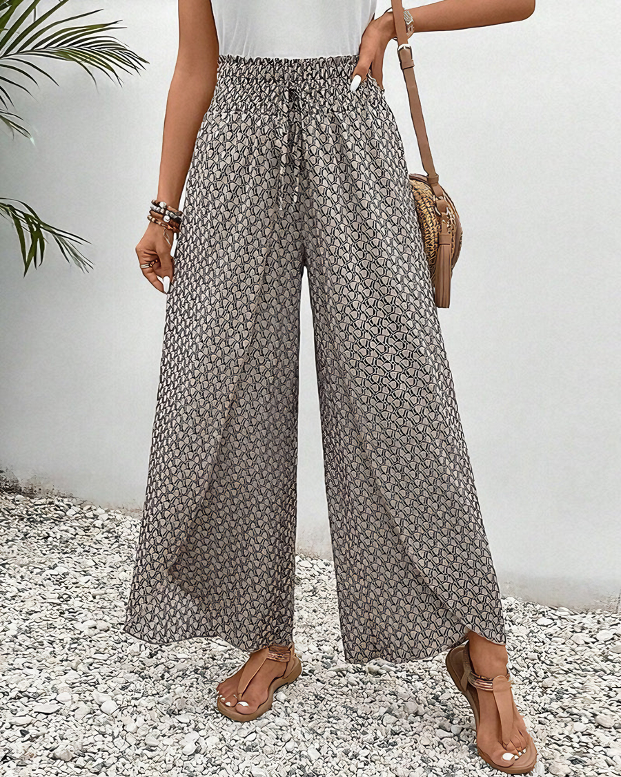 Gabrielle | Pantalon Palazzo Imprimé Élégant