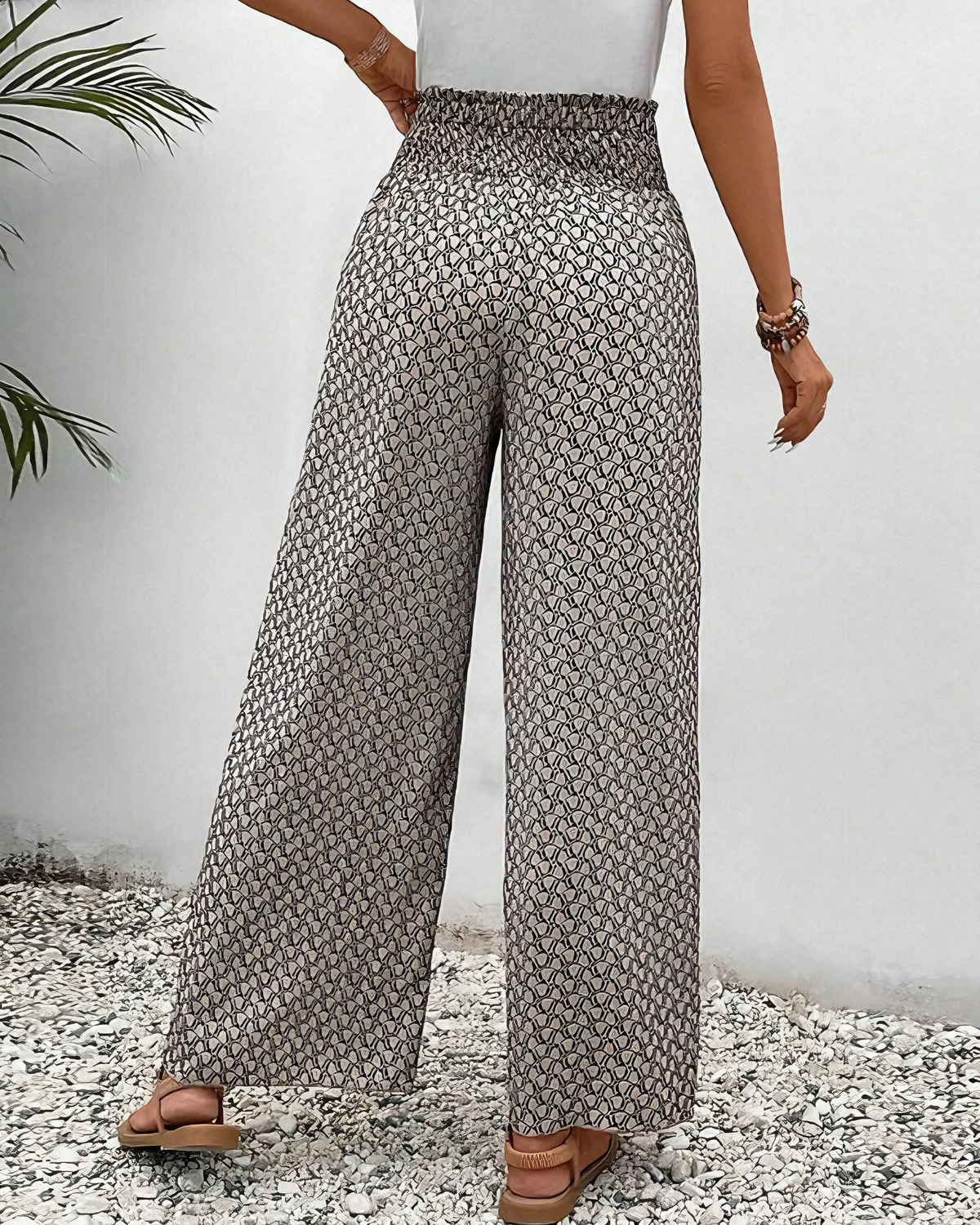 Gabrielle | Pantalon Palazzo Imprimé Élégant