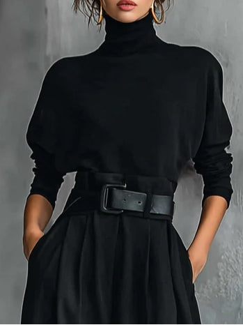 DELACROIX | Ensemble Col Roulé et Pantalon Droit Cyrielle