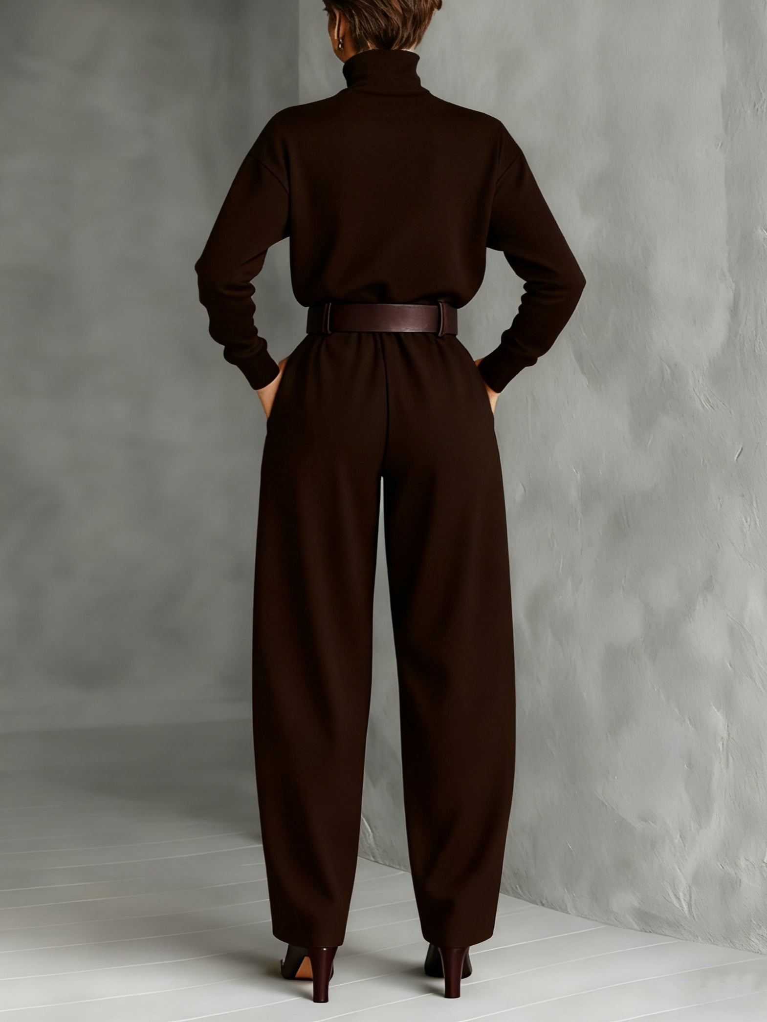 DELACROIX | Ensemble Col Roulé et Pantalon Droit Cyrielle