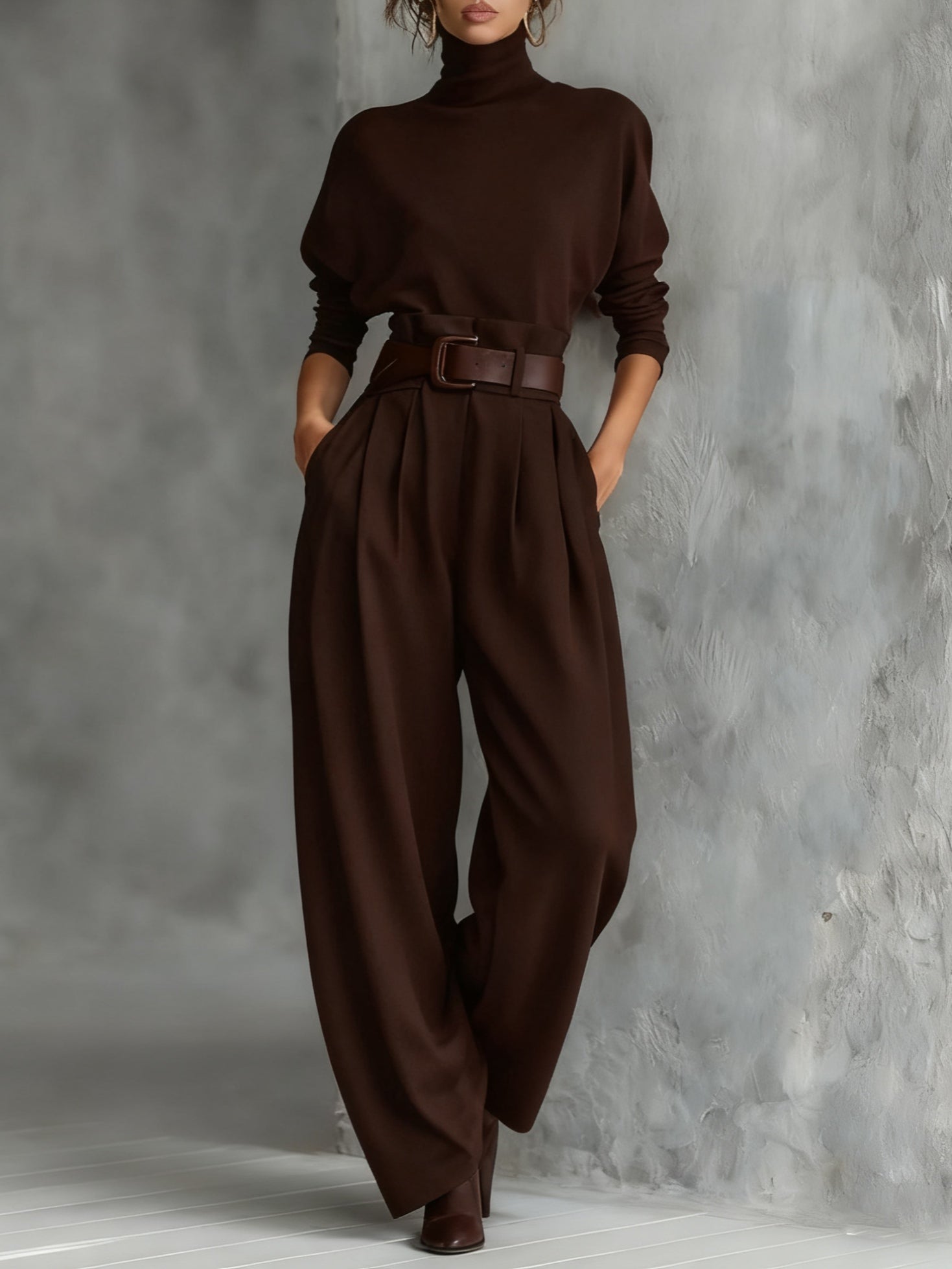 DELACROIX | Ensemble Col Roulé et Pantalon Droit Cyrielle