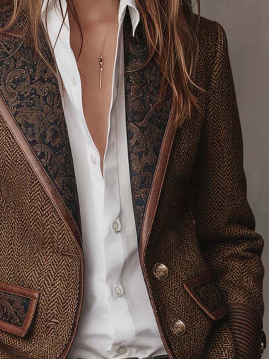 Theodora | Blazer à Empiècement Chevrons