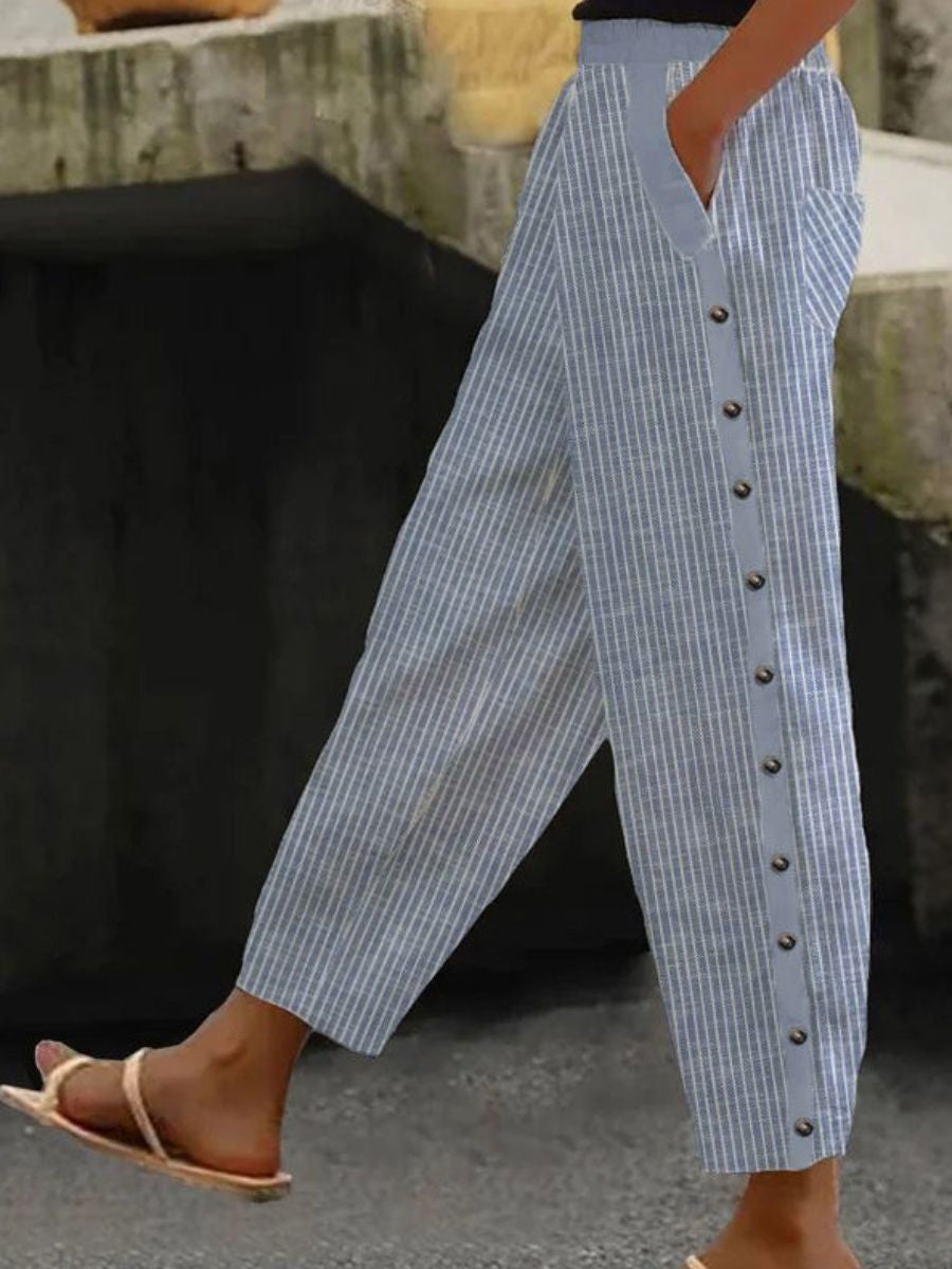 Charlotte | Pantalon Rayé Bohème Chic