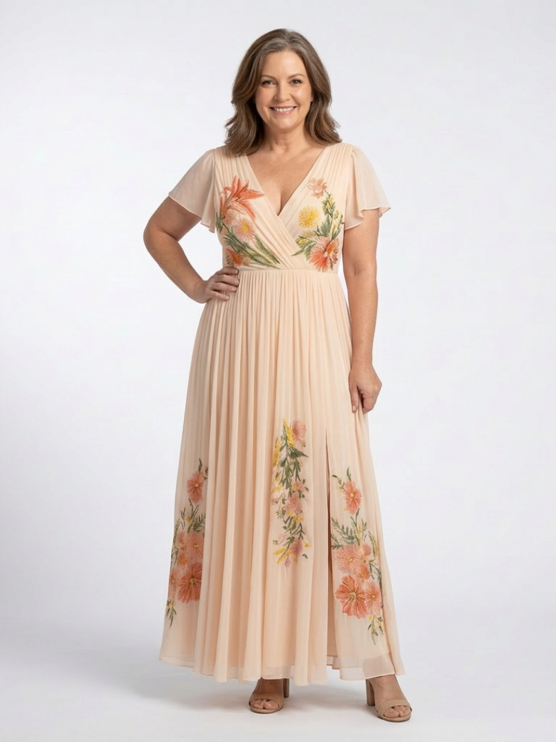 DELACROIX | Robe Maxi Florale Plissée Calista