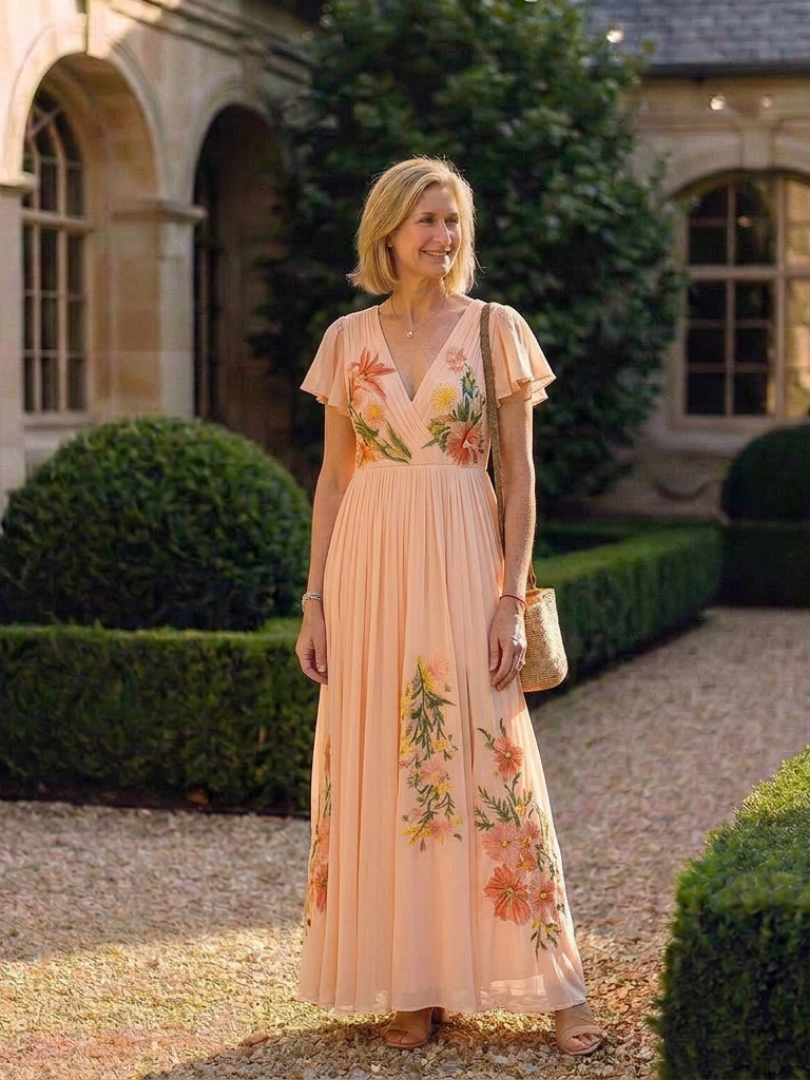 DELACROIX | Robe Maxi Florale Plissée Calista