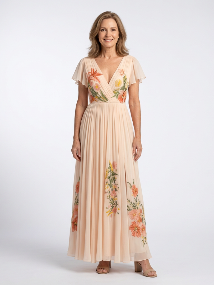 DELACROIX | Robe Maxi Florale Plissée Calista