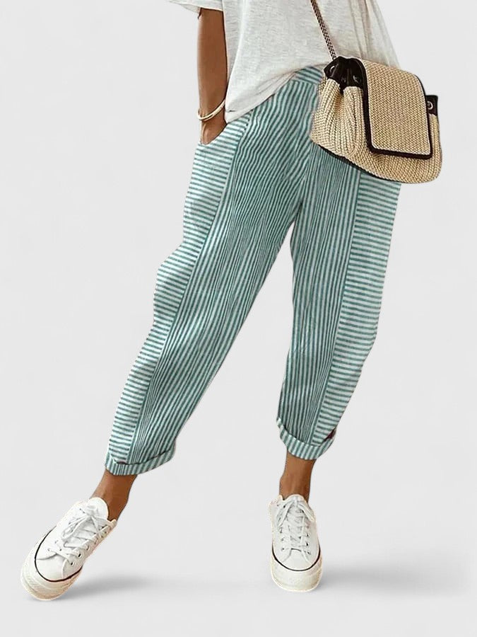 Inès | Pantalon Jogger Rayé Moderne