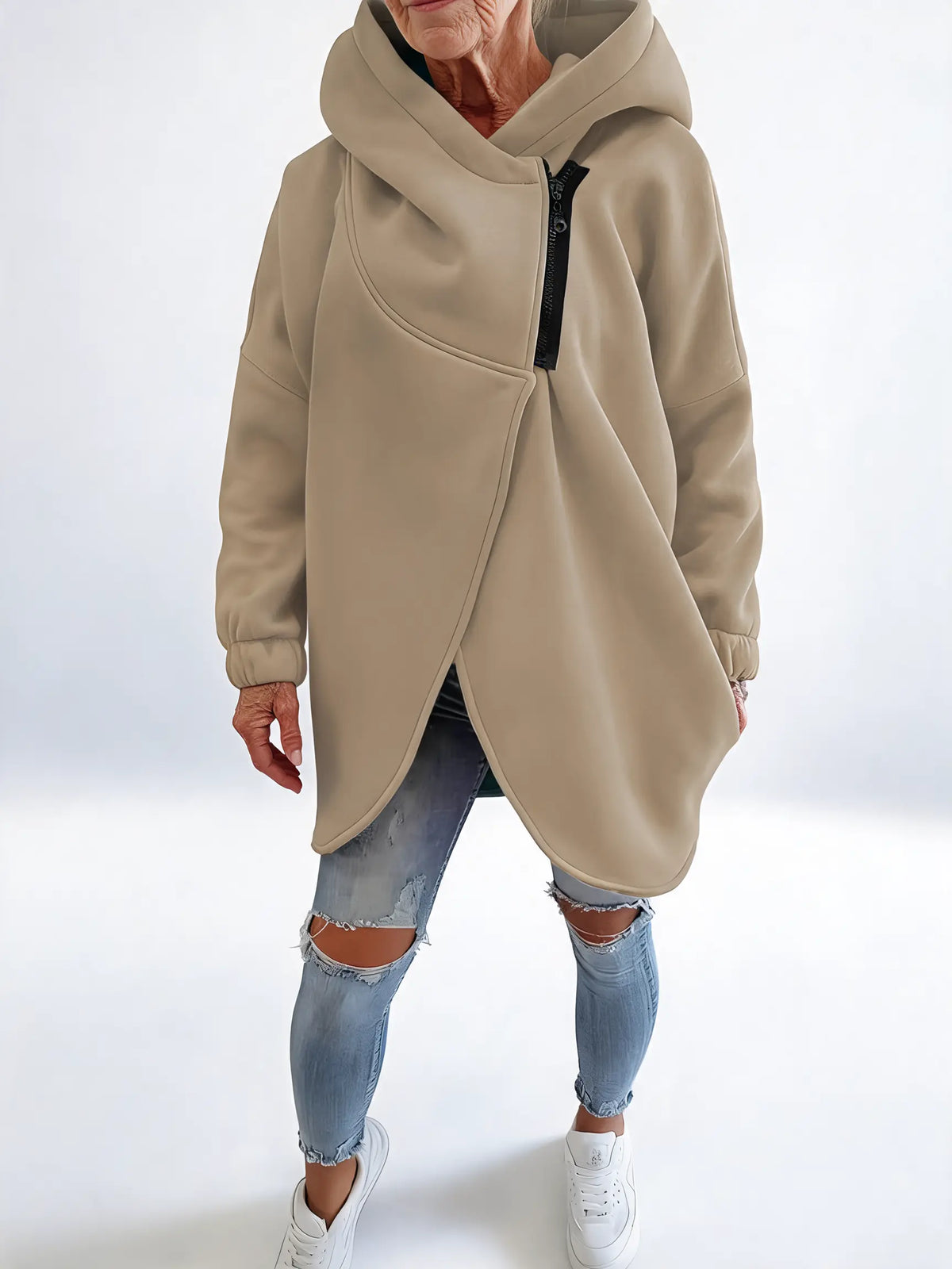 Doriane™ — Sweat zippé asymétrique douillet style urbain