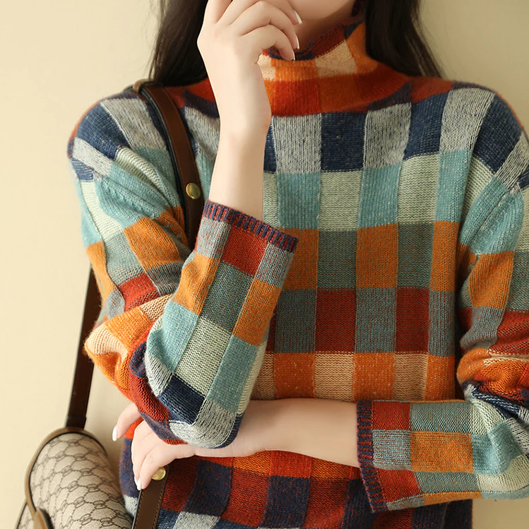 Mathilde | Pull Carreaux Tendance